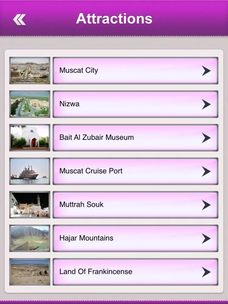 Capturas de tela do Oman Tourist Guide iPad 