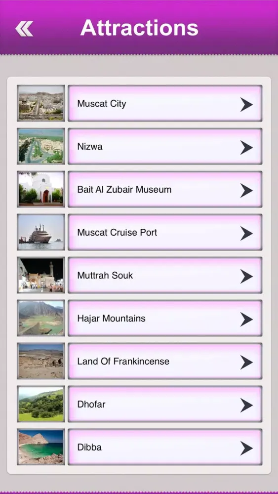 Capturas de tela do Oman Tourist Guide