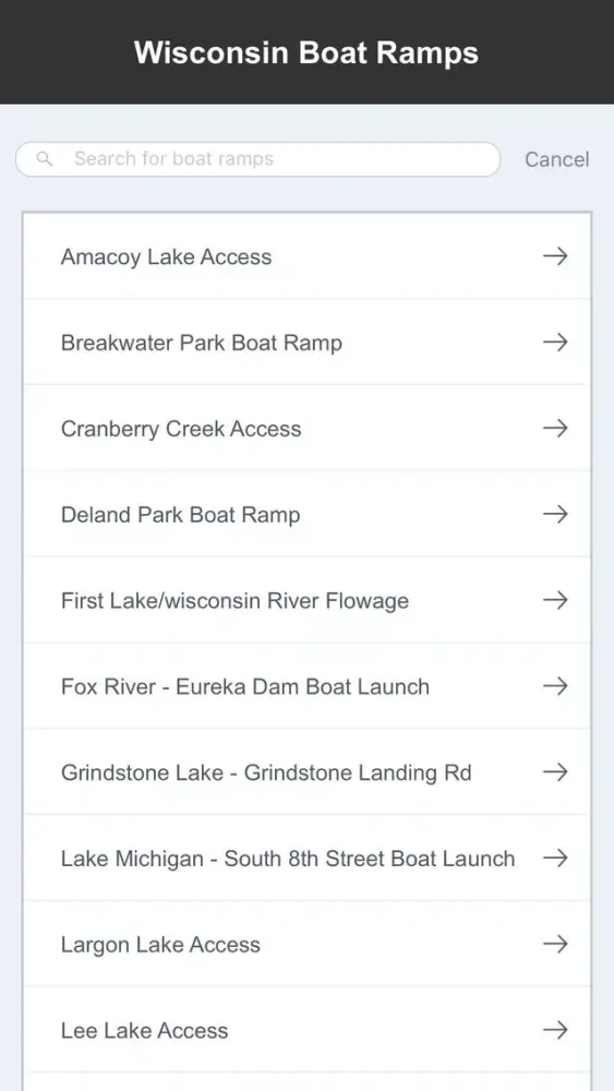 Скриншоты Wisconsin Boat Ramps & Fishing Ramps