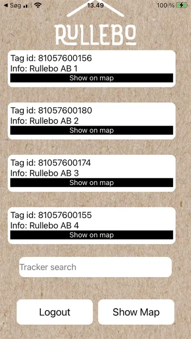 Screenshot di Rullebo tracking