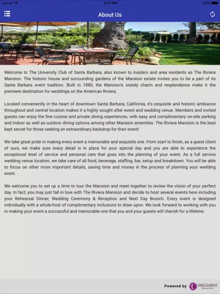 Captures d'écran de University Club Santa Barbara iPad 