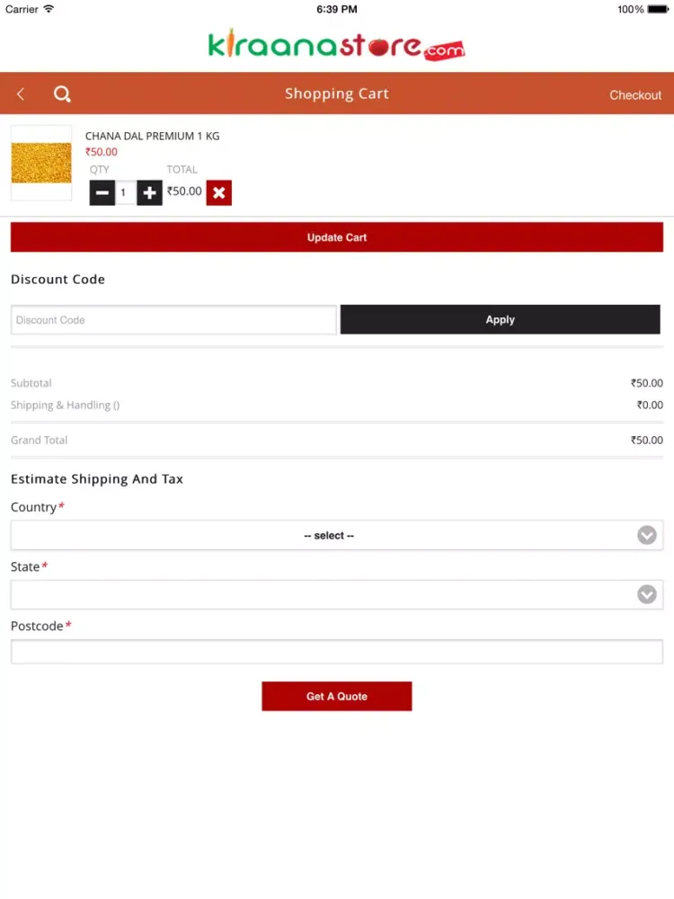 Tangkapan layar Buy Grocery Online | Kiraanastore iPad 