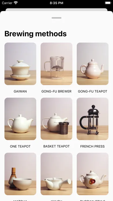 Captures d'écran de The Great Tea App