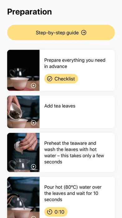 Captures d'écran de The Great Tea App