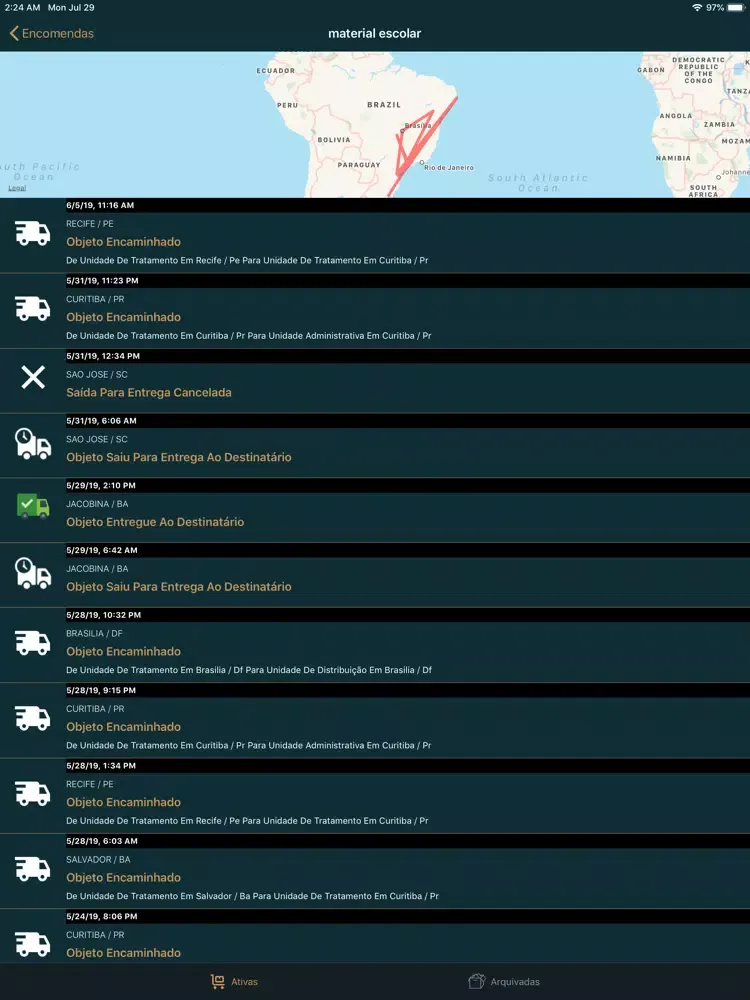 ภาพหน้าจอของ Tracking BR 2019 iPad 