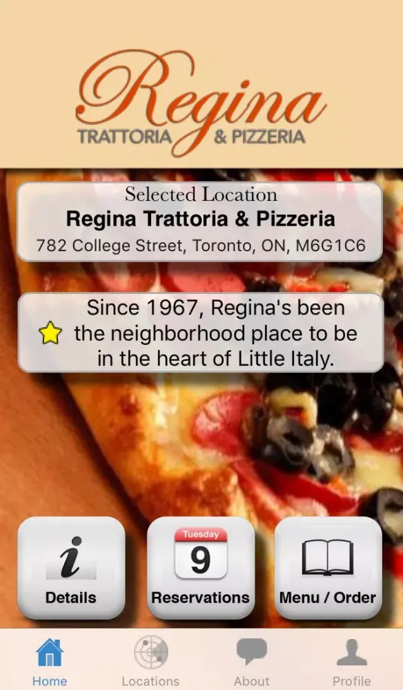 Regina Pizzeria and Trattoria应用截图