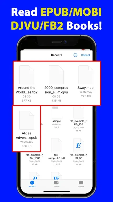 Captures d'écran de MOBI EPUB FB2 DJVU Reader Book