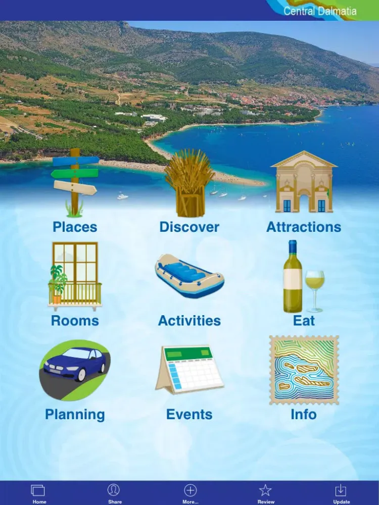 Tangkapan skrin Central Dalmatia - The Official Travel Guide iPad 
