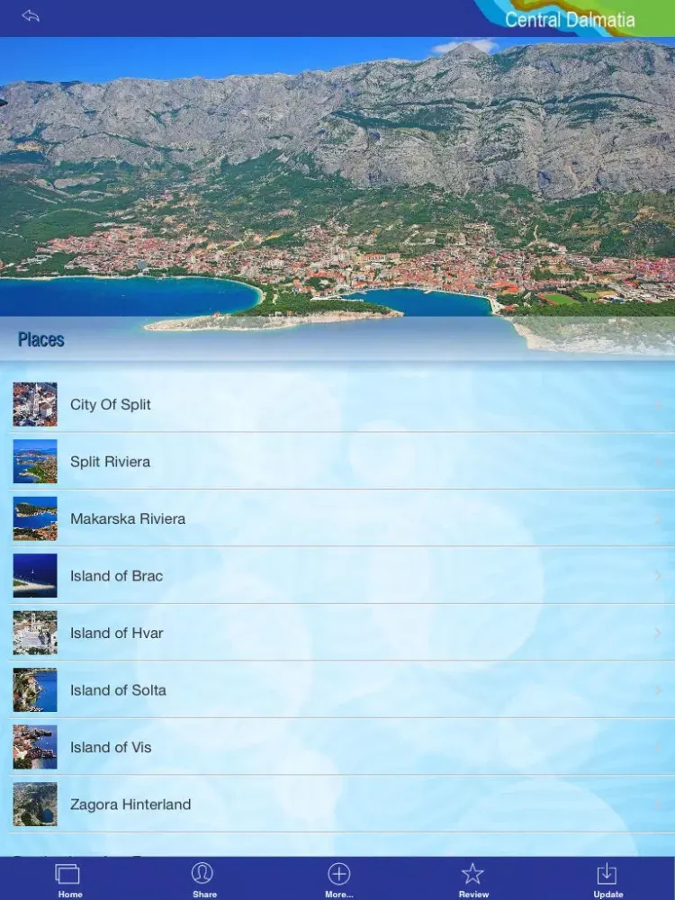 Tangkapan skrin Central Dalmatia - The Official Travel Guide iPad 