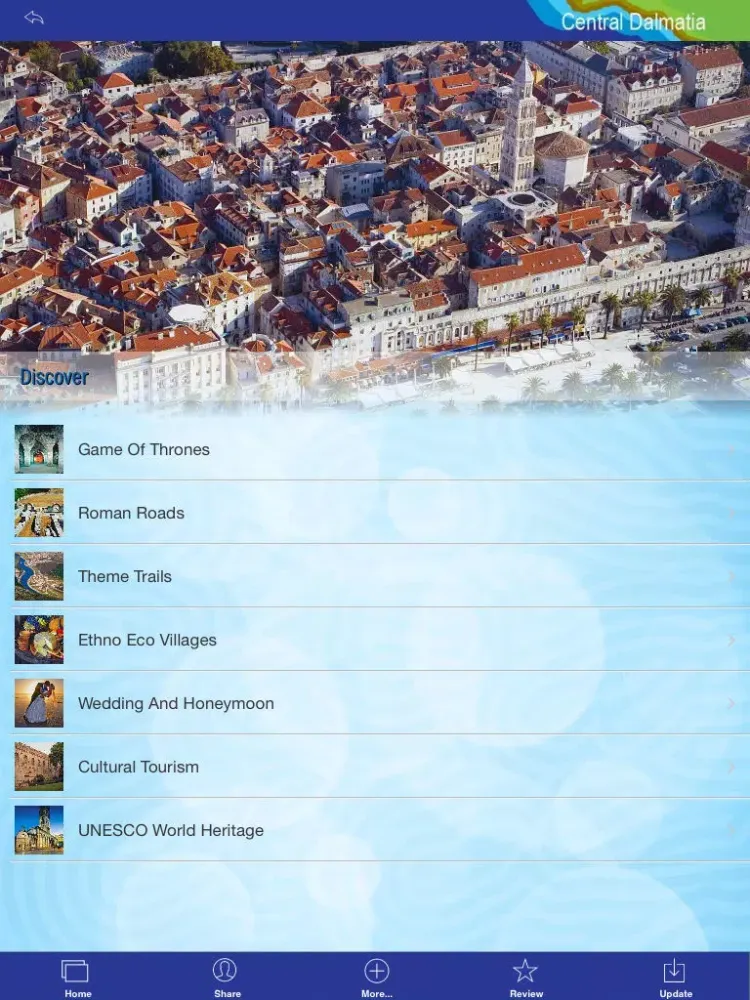 Tangkapan skrin Central Dalmatia - The Official Travel Guide iPad 