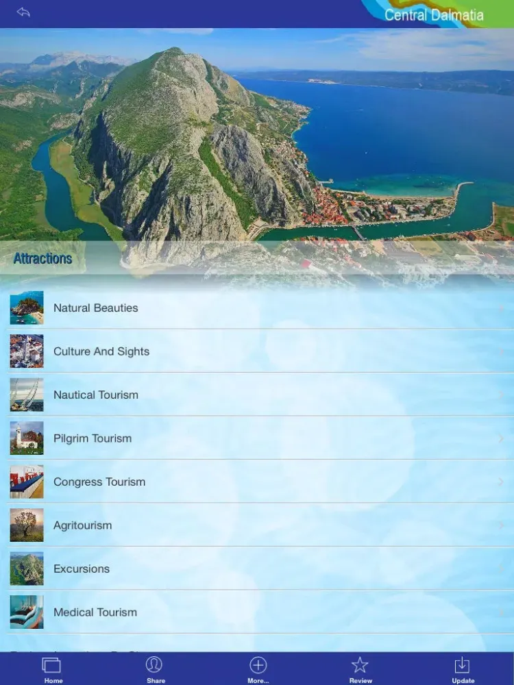 Tangkapan skrin Central Dalmatia - The Official Travel Guide iPad 