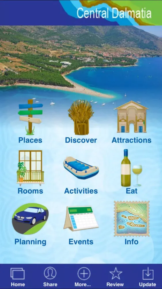 Tangkapan skrin Central Dalmatia - The Official Travel Guide