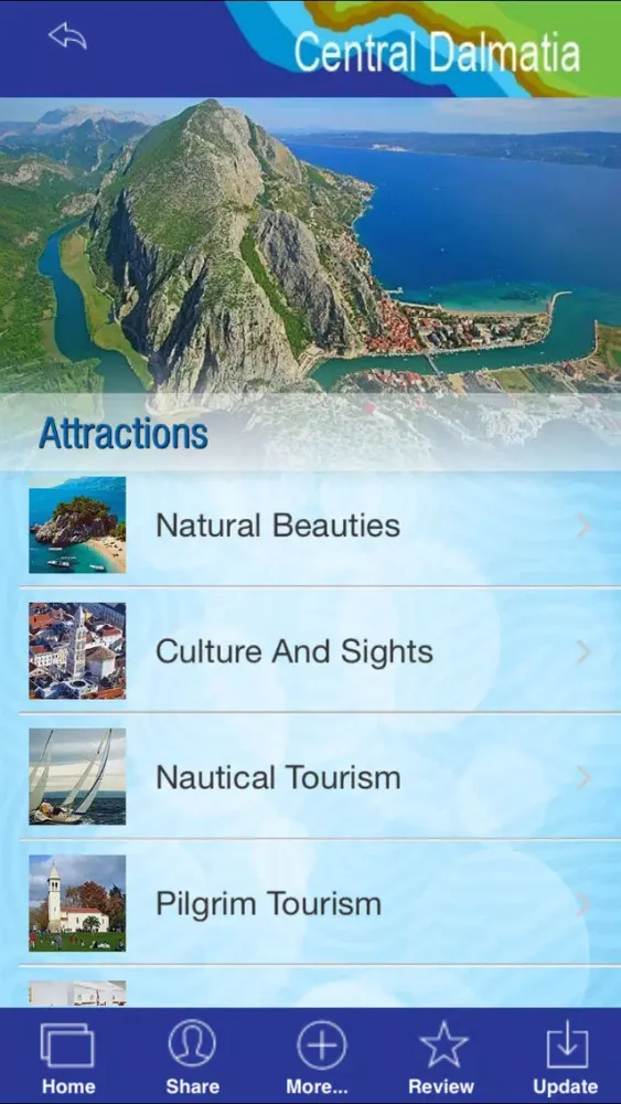 Tangkapan skrin Central Dalmatia - The Official Travel Guide