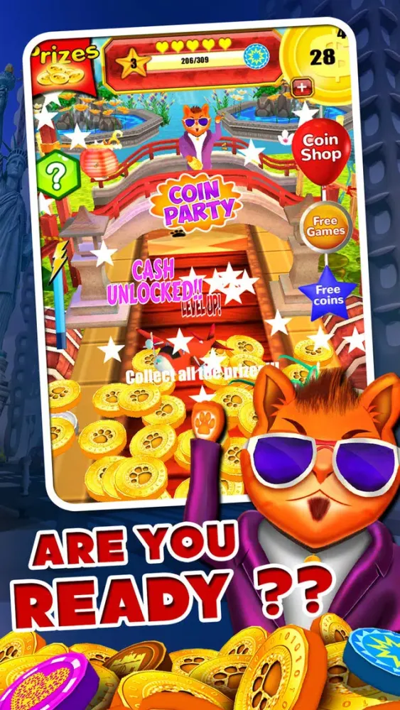 Capturas de tela do > Fortune Cat Magical Kingdom - A Kitty Coin Pusher Jackpot