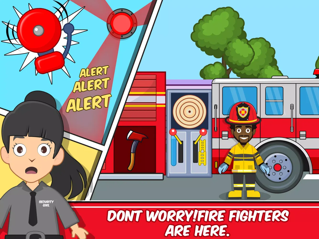 Capturas de tela do Pretend Town Fire Station Life