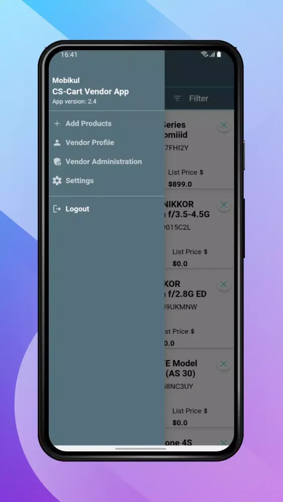 CS-Cart Vendor Mobile App Screenshots