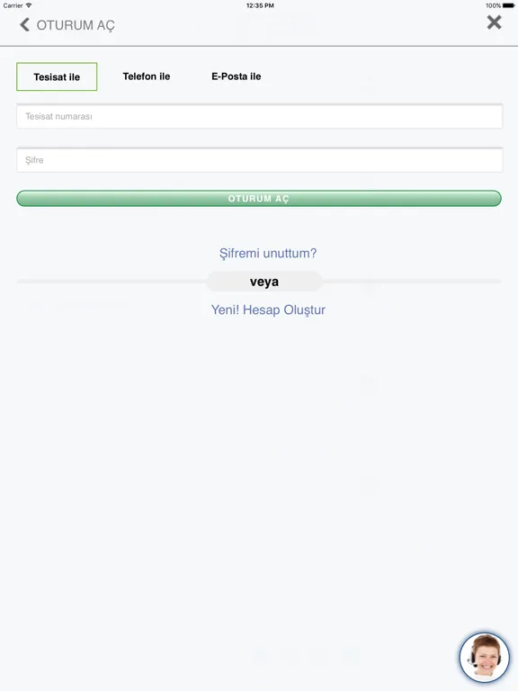 Ảnh chụp màn hình của ARAS EDAŞ iPad 