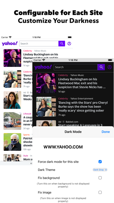 Captures d'écran de Dark Mode Theme for Safari