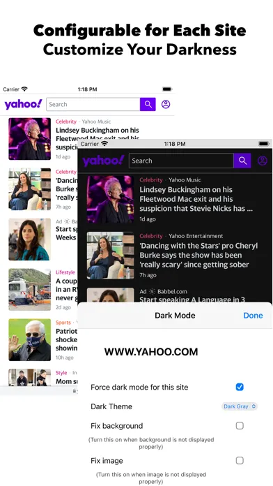 Dark Mode Theme for Safari Screenshots