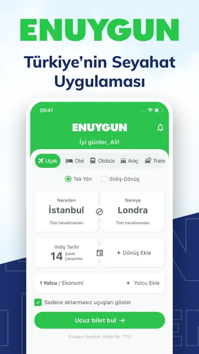 Capturas de tela do ENUYGUN: Uçak Otel Otobüs Araç