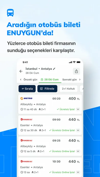 Capturas de tela do ENUYGUN: Uçak Otel Otobüs Araç
