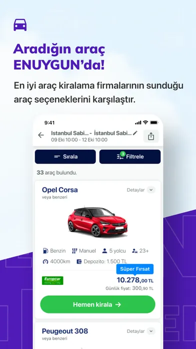 Capturas de tela do ENUYGUN: Uçak Otel Otobüs Araç