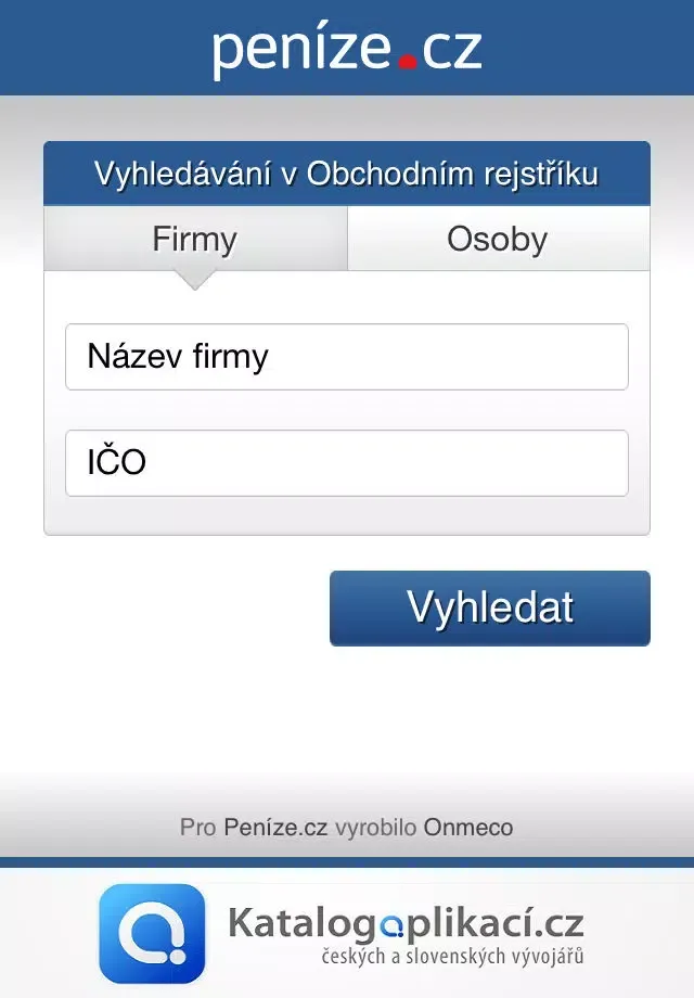Captures d'écran de Obchodní rejstřík - Peníze.cz