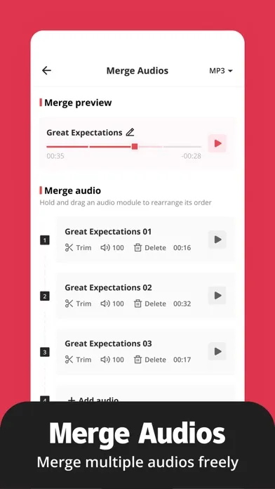 Captures d'écran de MP3 Converter - video2mp3