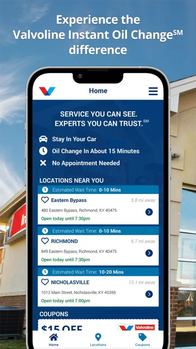 Captures d'écran de Valvoline Instant Oil Change