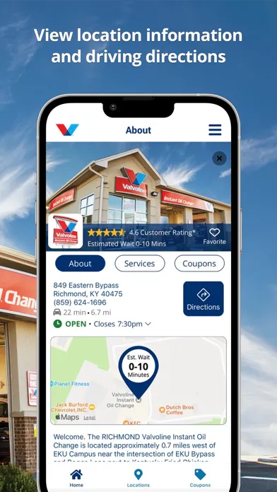 Captures d'écran de Valvoline Instant Oil Change