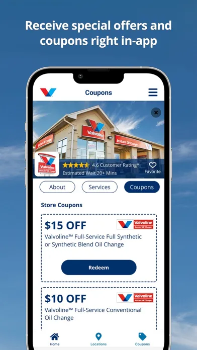 Captures d'écran de Valvoline Instant Oil Change