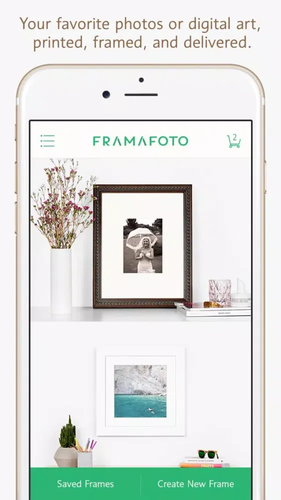 Screenshot di Framafoto: Photos & Art Framed