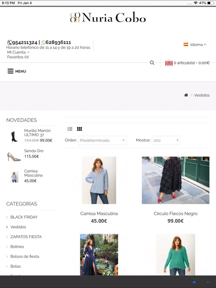 Captures d'écran de Nuria Cobo Zapatos iPad 