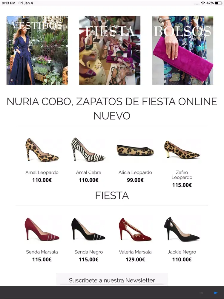 Captures d'écran de Nuria Cobo Zapatos iPad 