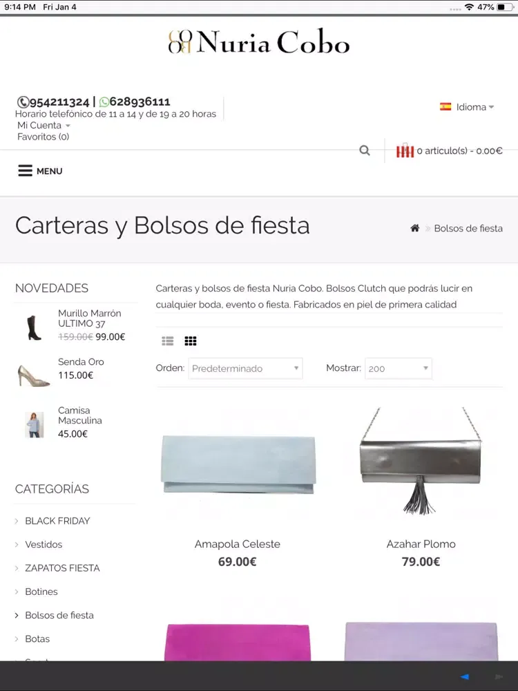 Captures d'écran de Nuria Cobo Zapatos iPad 