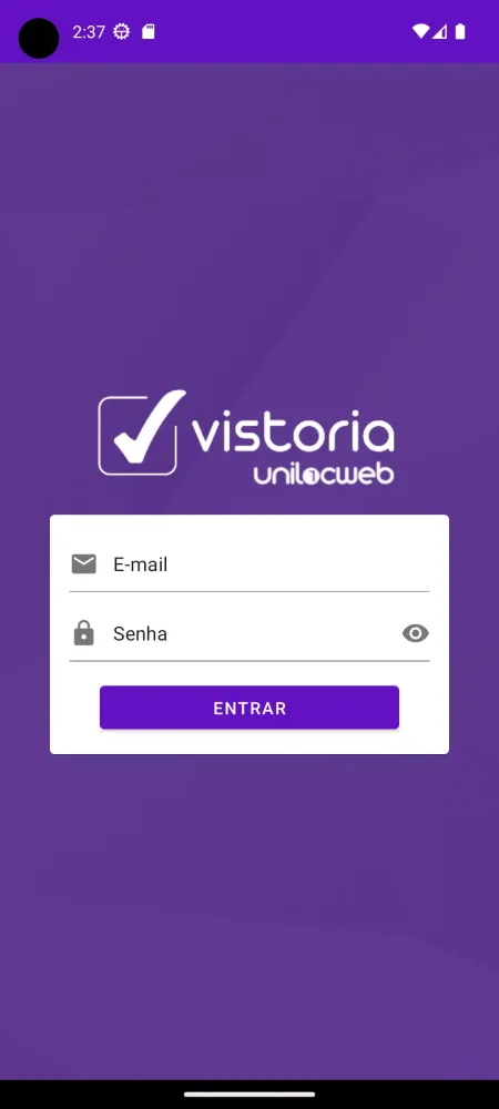 Capturas de tela do Vistoria Unilocweb