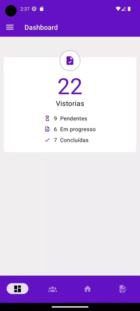 Capturas de tela do Vistoria Unilocweb