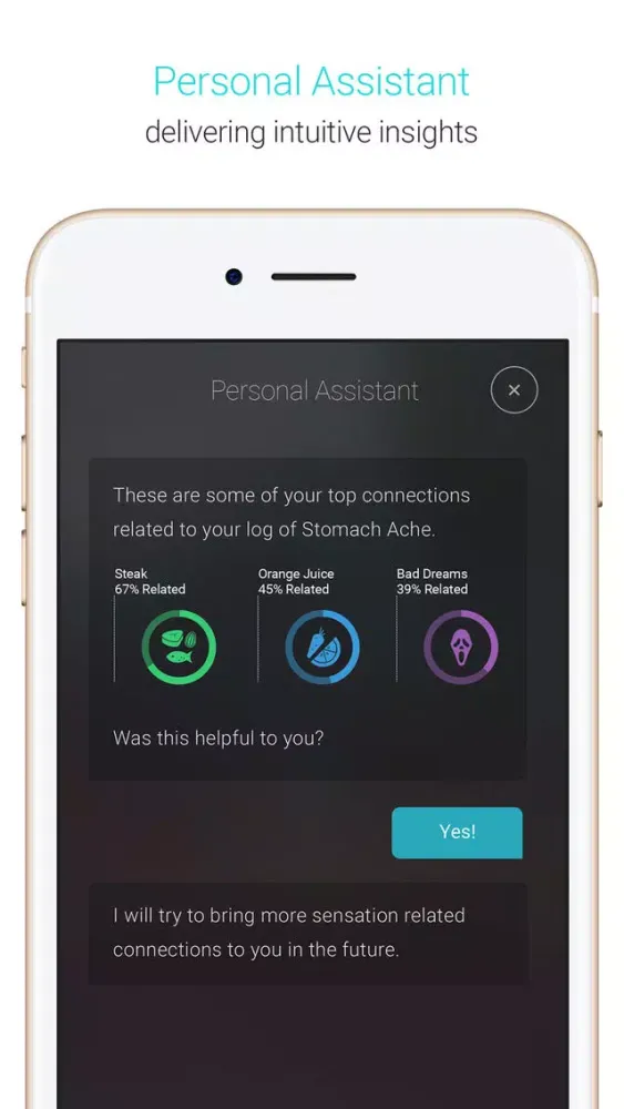 Tangkapan layar Vilo Health: Causality Tracker