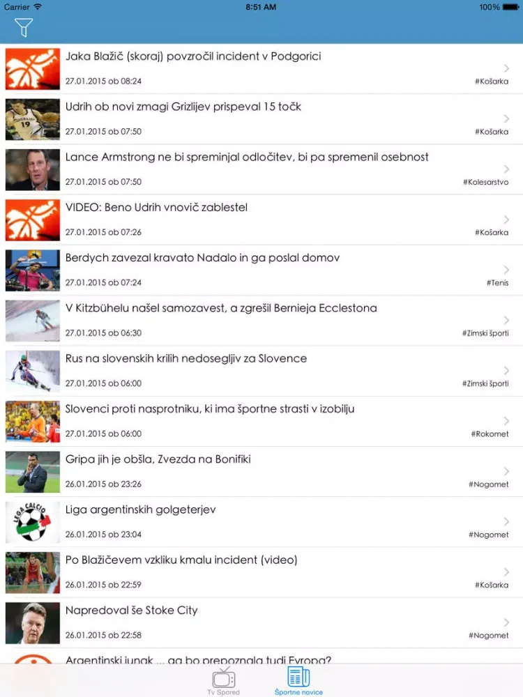 Sporter.si iPad 应用截图