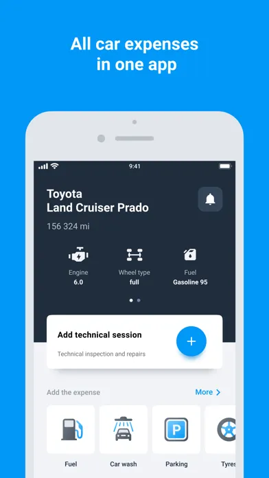 Capturas de tela do MyCar - expenses