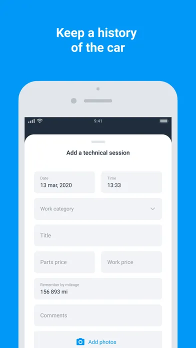 Capturas de tela do MyCar - expenses