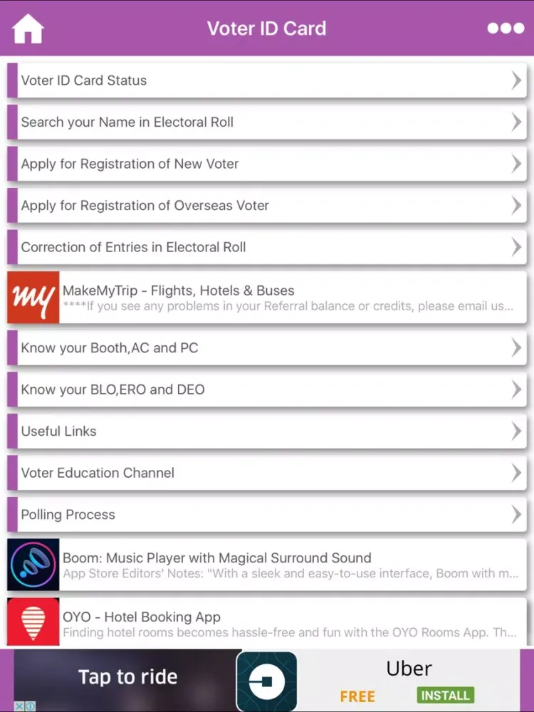 Pan VoterId Card Passport PNR Indian Post iPad 应用截图
