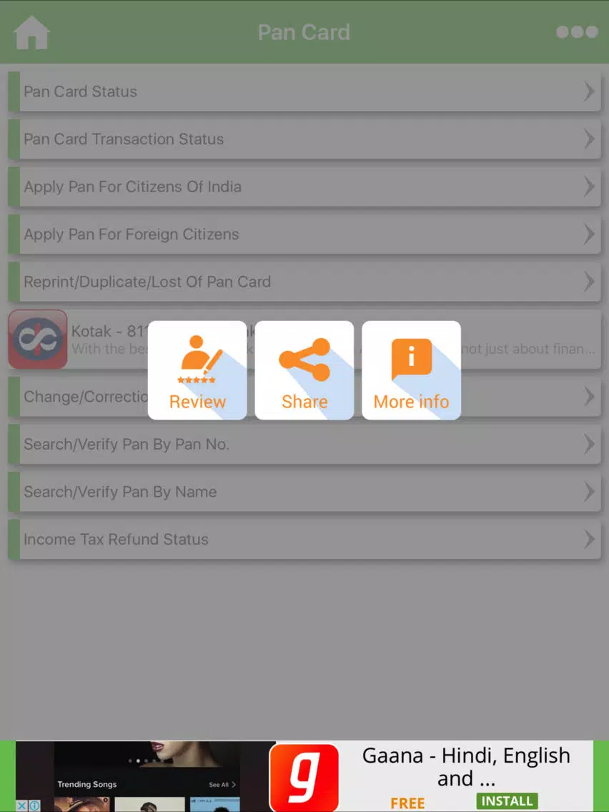 ภาพหน้าจอของ Pan VoterId Card Passport PNR Indian Post iPad 