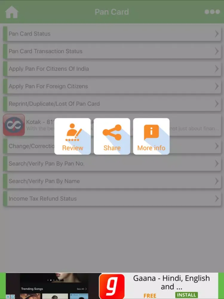 Pan VoterId Card Passport PNR Indian Post iPad 应用截图
