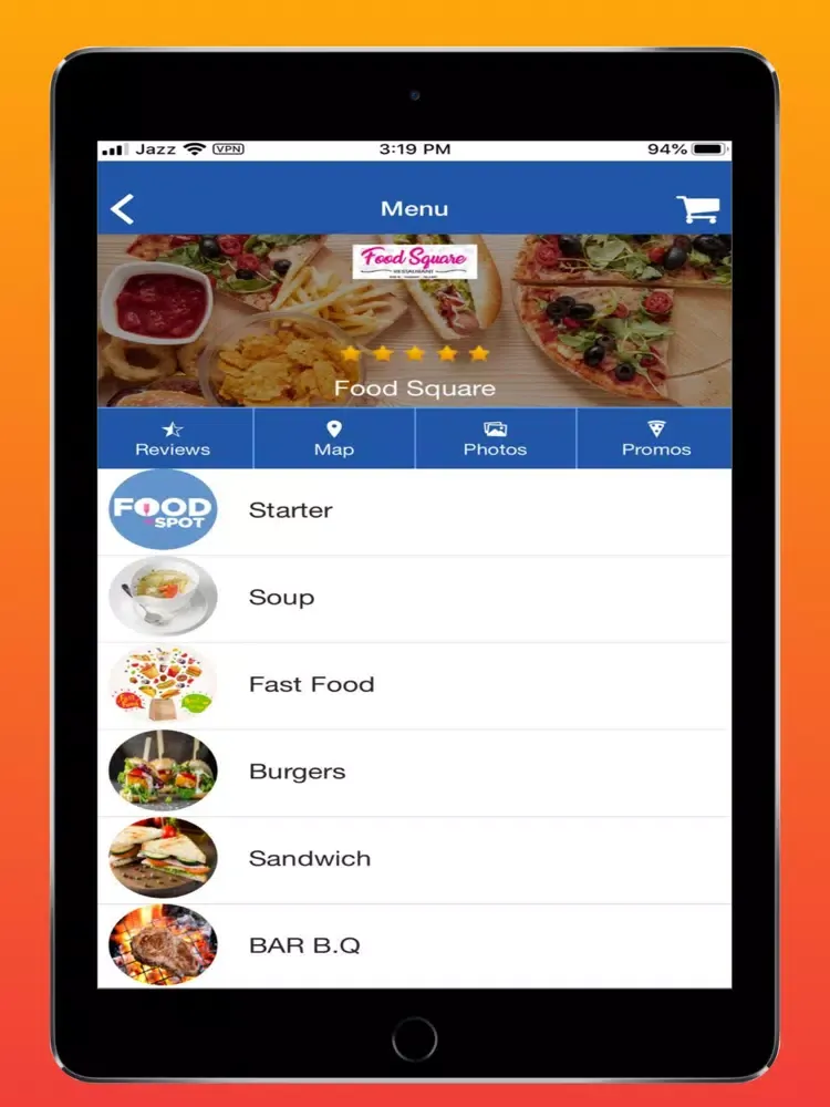 Скриншоты foodspot-Online Food Delivery iPad 