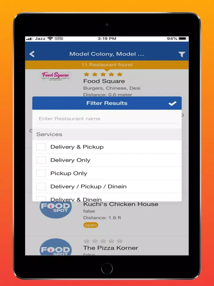 Скриншоты foodspot-Online Food Delivery iPad 