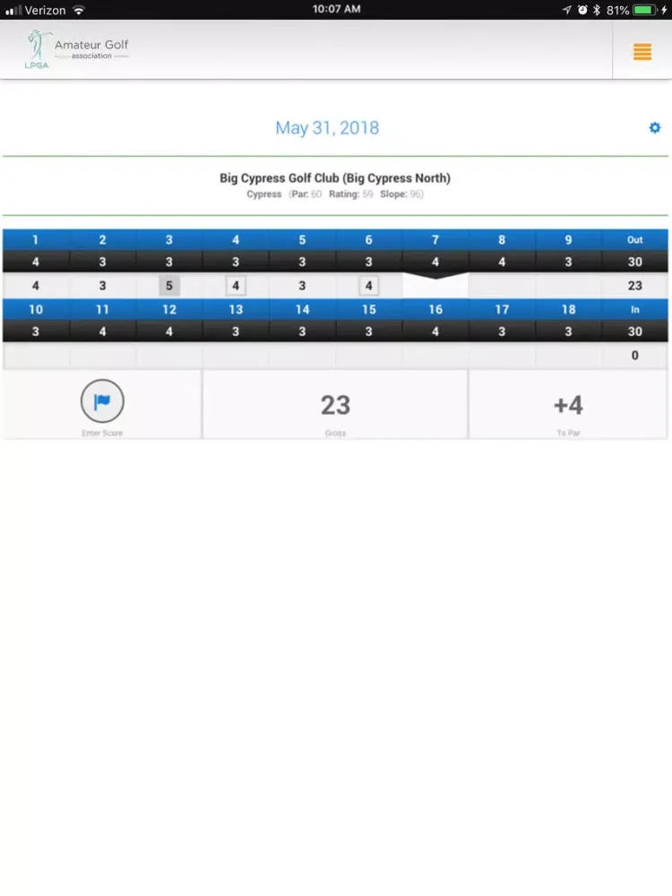 LPGA Amateurs Handicap Service iPad 应用截图