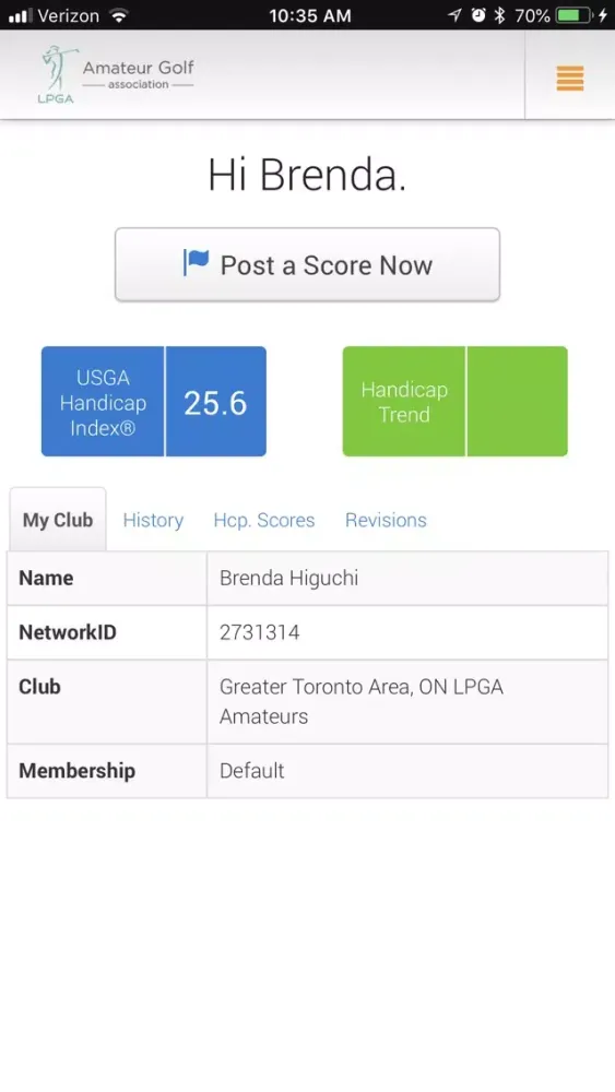 LPGA Amateurs Handicap Service应用截图