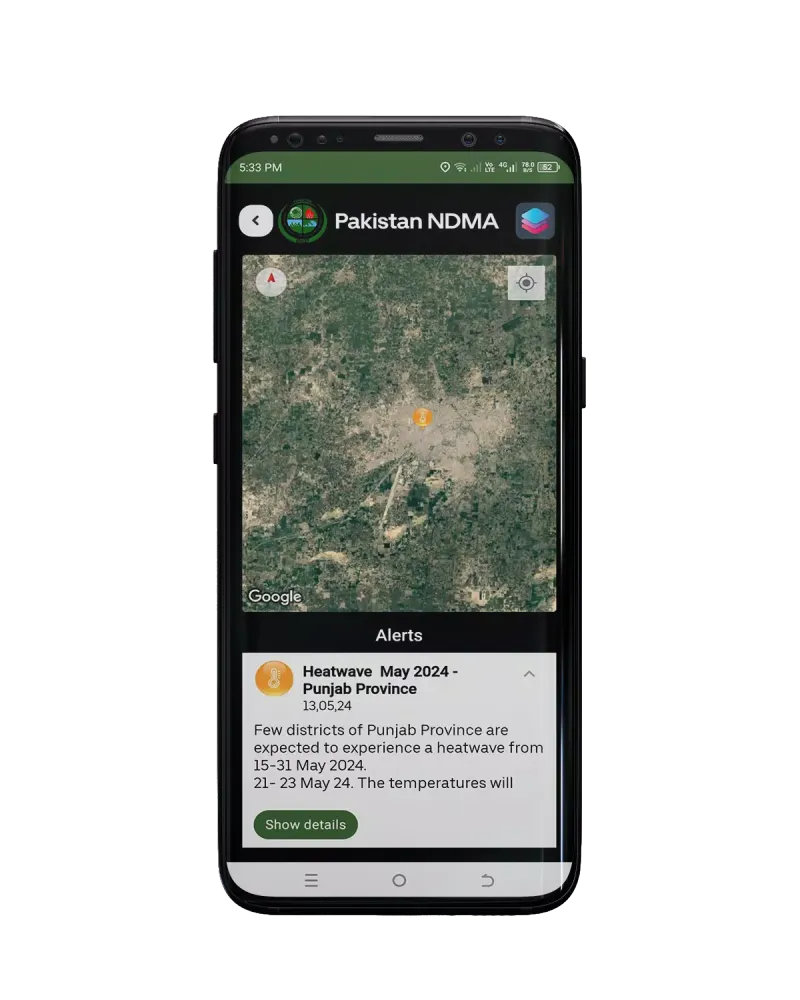 PAK NDMA-Disaster Alert Screenshots