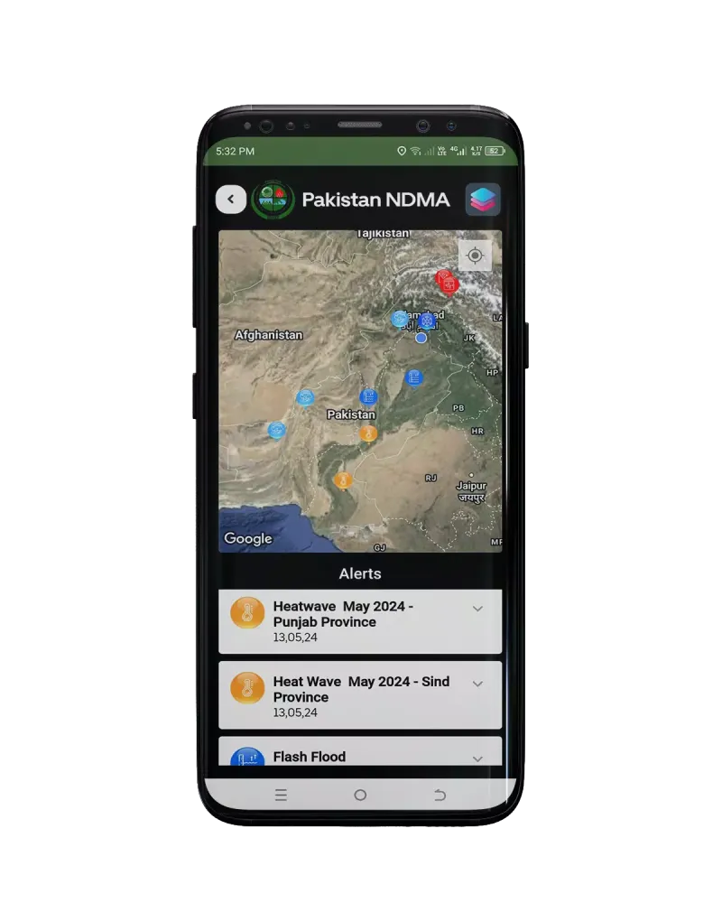 PAK NDMA-Disaster Alert Screenshots